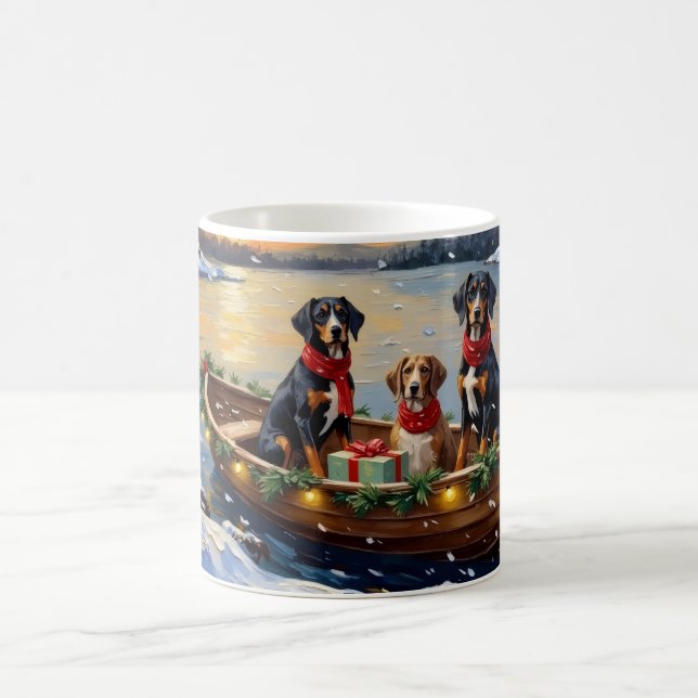 Treeing Walker Coonhound Weihnachtsboot Urlaub Kaffeetasse (Mittel)
