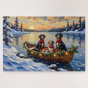 Treeing Walker Coonhound Weihnachtsboot Urlaub Puzzle