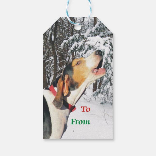 Treeing Walker Coonhound Weihnachtsgeschenk-Tag Geschenkanhänger (Rückseite)