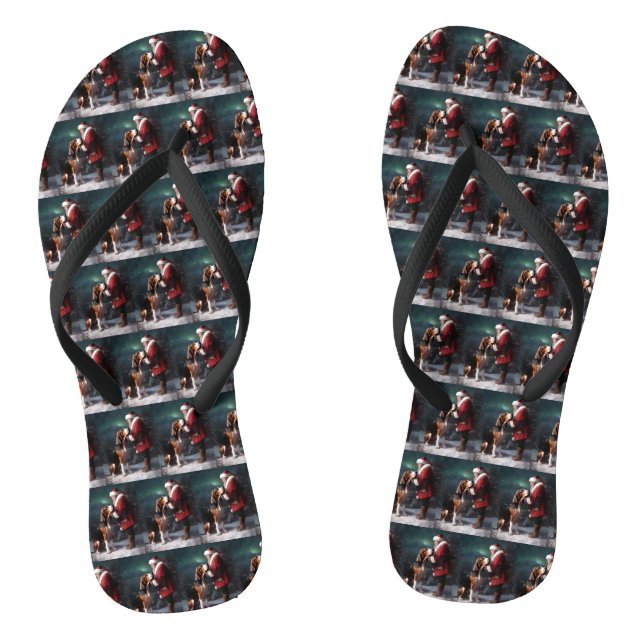 Treeing Walker Coonhound Weihnachtsmann Flip Flops (Fußbett)