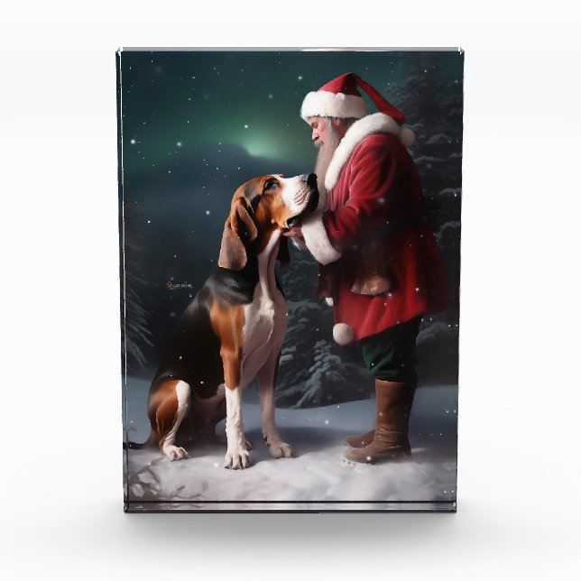 Treeing Walker Coonhound Weihnachtsmann Fotoblock (Vorderseite)