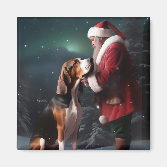 Treeing Walker Coonhound Weihnachtsmann Magnet (Vorne)