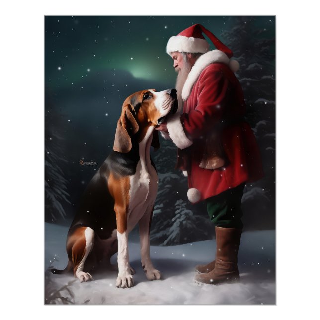 Treeing Walker Coonhound Weihnachtsmann Poster (Vorderseite)