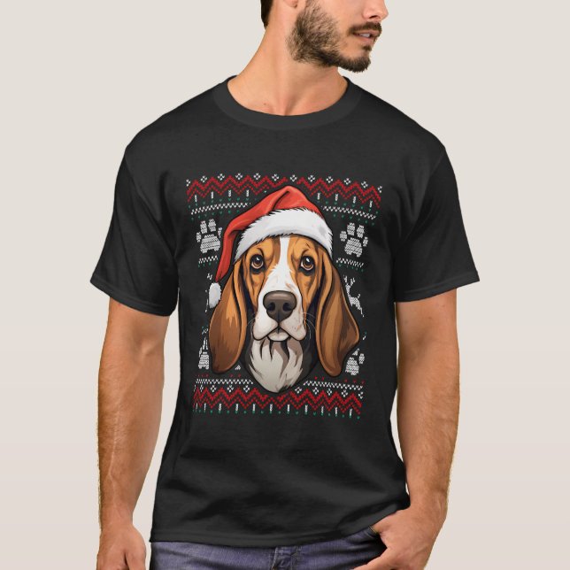 Treeing Walker Coonhound Weihnachtsmannmütze Weihn T-Shirt (Vorderseite)