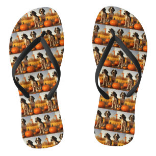 Treeing Walker Coonhound Welpe Herbst Kürbis Flip Flops