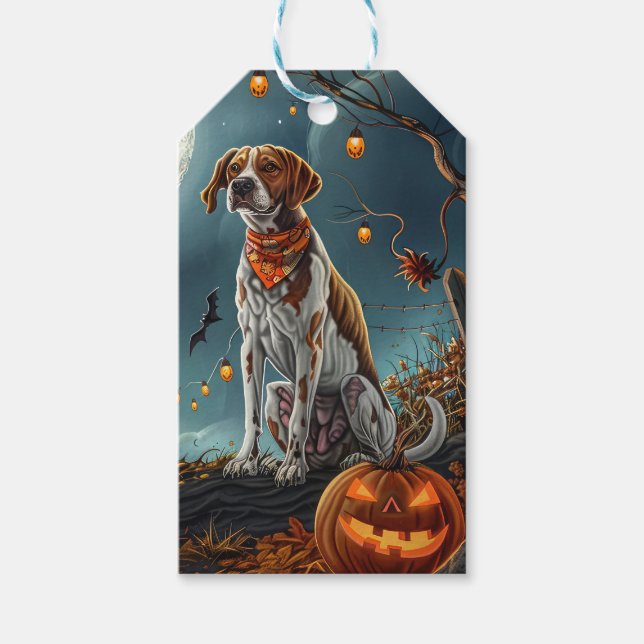 Treeing Walker Halloween Spooky Geschenkanhänger (Vorderseite)