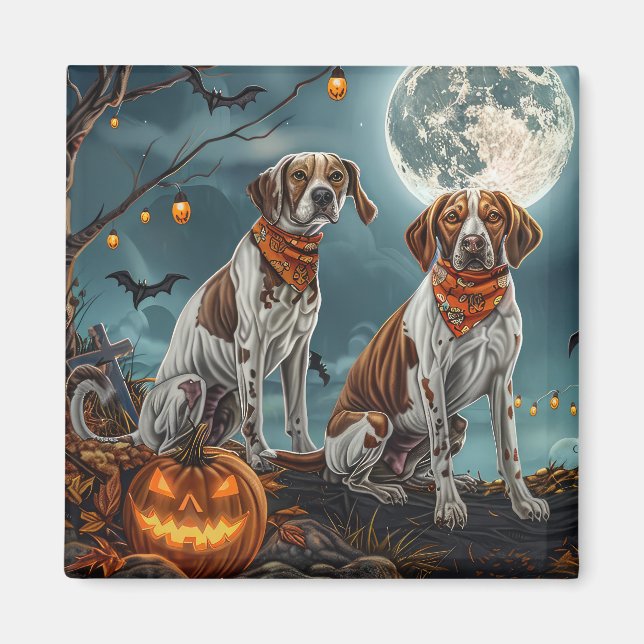 Treeing Walker Halloween Spooky Magnet (Vorne)