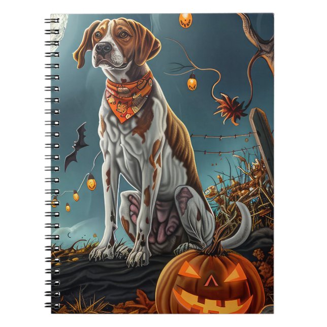 Treeing Walker Halloween Spooky Notizblock (Vorderseite)