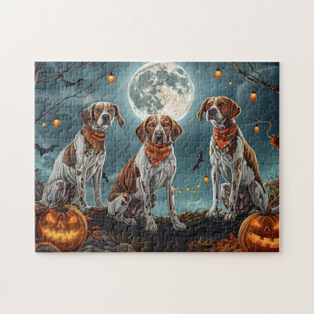 Treeing Walker Halloween Spooky Puzzle (Horizontal)