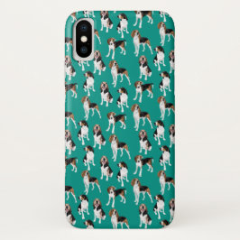 Treeing WandererCoonhound auf aquamarinem Case-Mate iPhone Hülle