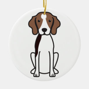 Treeing Wanderercoonhound-HundeCartoon Keramikornament