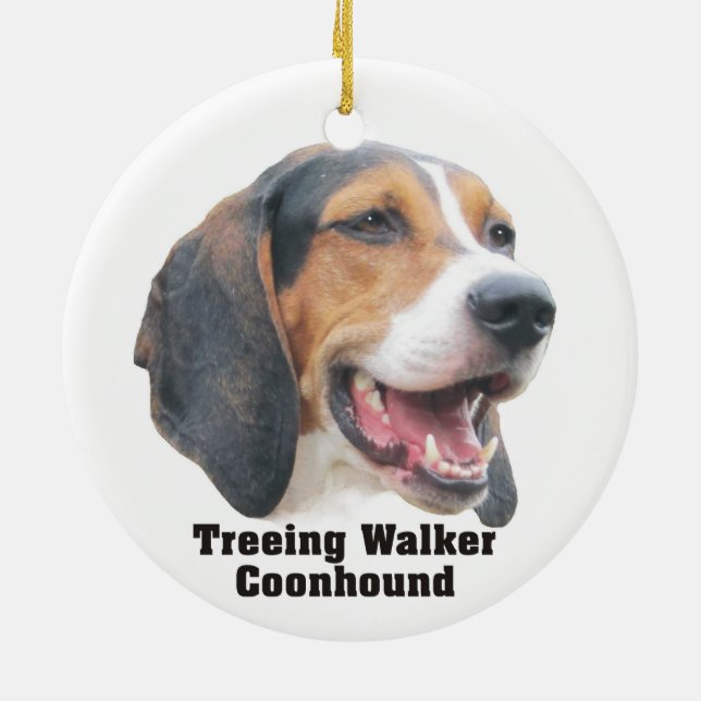 Treeing Wanderercoonhound-Weihnachtsverzierung Keramikornament (Hinten)