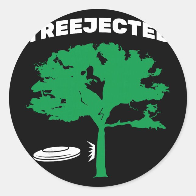 Treejected Disc Golf Fliegende Scheibe  Runder Aufkleber (Vorderseite)