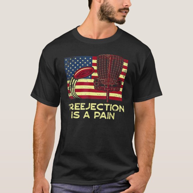 Treejection Is A Pain Funny Disc Golf Humor Golfer T-Shirt (Vorderseite)