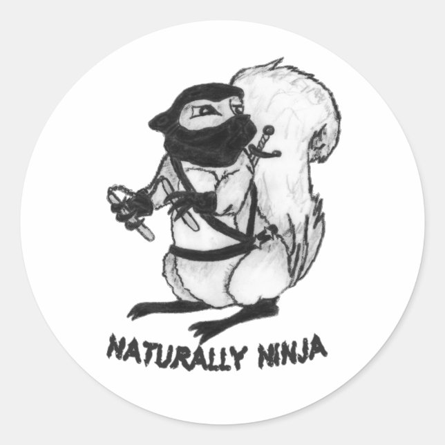 Treerat Ninja Runder Aufkleber (Vorderseite)