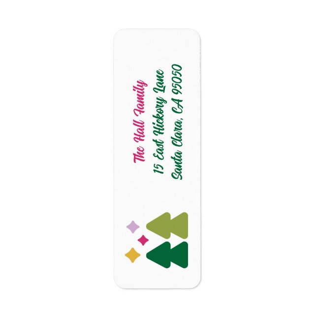 Trees and Twinkles Return Address Label (Vorne)