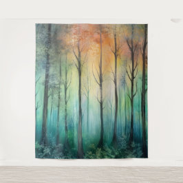 trees backdrop wandteppich