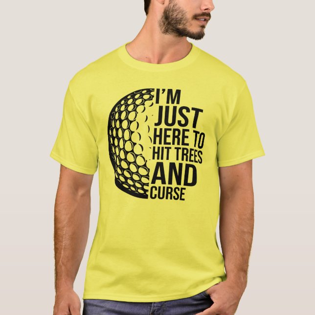 Trees & Curse - Golf Spaß T-Shirt (Vorderseite)
