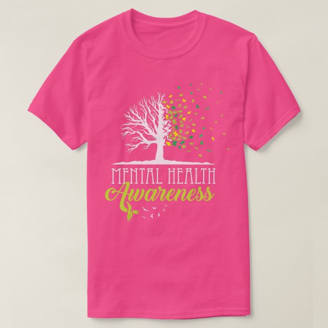 Trees Mental Health Awareness Month Positive Zitat T-Shirt (Design vorne)
