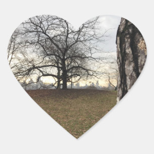 Trees New York NYC Sunrise Central Park Skyline Herz-Aufkleber