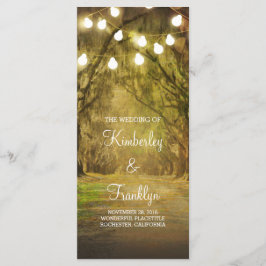 Trees Path String Lights Hochzeitsprogramme Programm