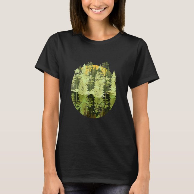 Trees Reflection Wildlife Nature Outdoor Forest T-Shirt (Vorderseite)