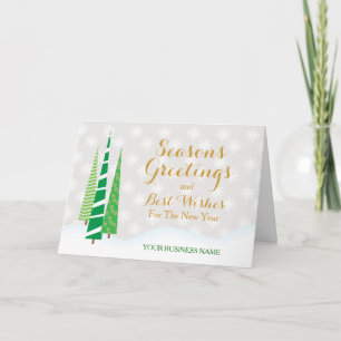 Trees & Snowflakes Business Season's Greetings Feiertagskarte