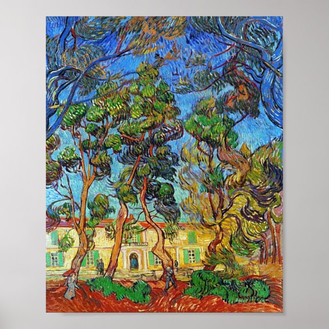 Trees St-Paul Hospital Garden Van Gogh Kunstvoll w Poster (Vorne)