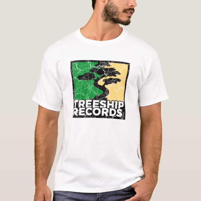Treeship Platten "beunruhigt " T-Shirt (Vorderseite)