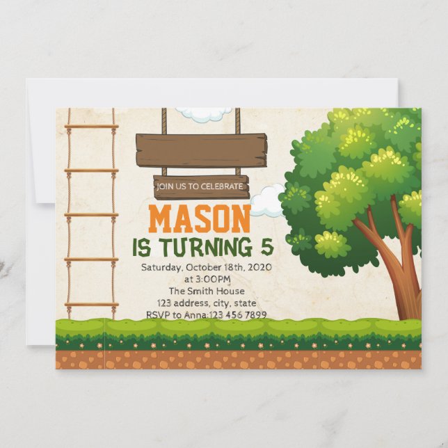 TreeTop-Kurs-Party Einladung (Vorderseite)