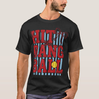 Treffe Den Verrückten Ball Spieltag Retro Softball T-Shirt