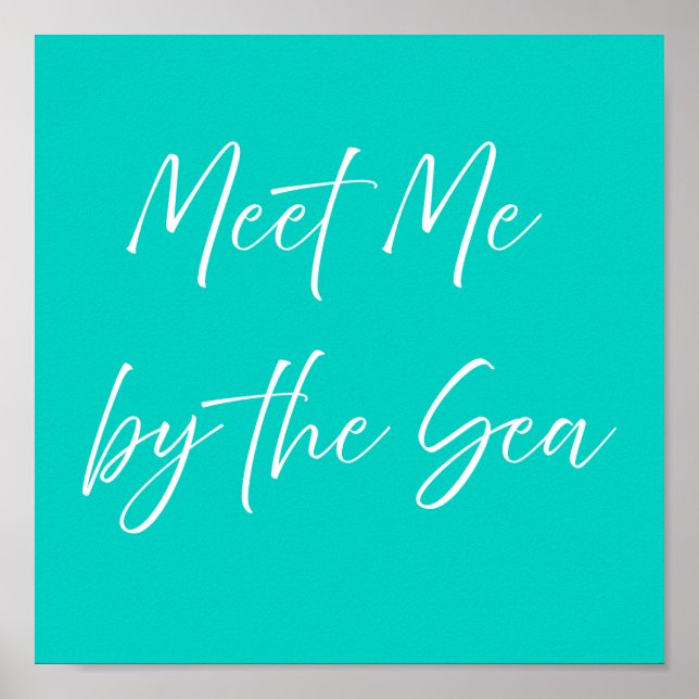 Treffe mich am Meer Rosa Poster | Preppy Küste (Vorne)