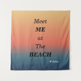 Treffe mich am Strand Sommer Strand Sonnenaufgang Wandteppich