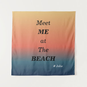 Treffe mich am Strand Sommer Strand Sonnenaufgang Wandteppich