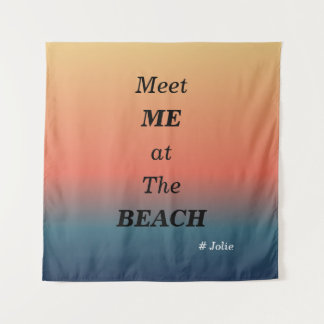 Treffe mich am Strand Sommer Strand Sonnenaufgang Wandteppich