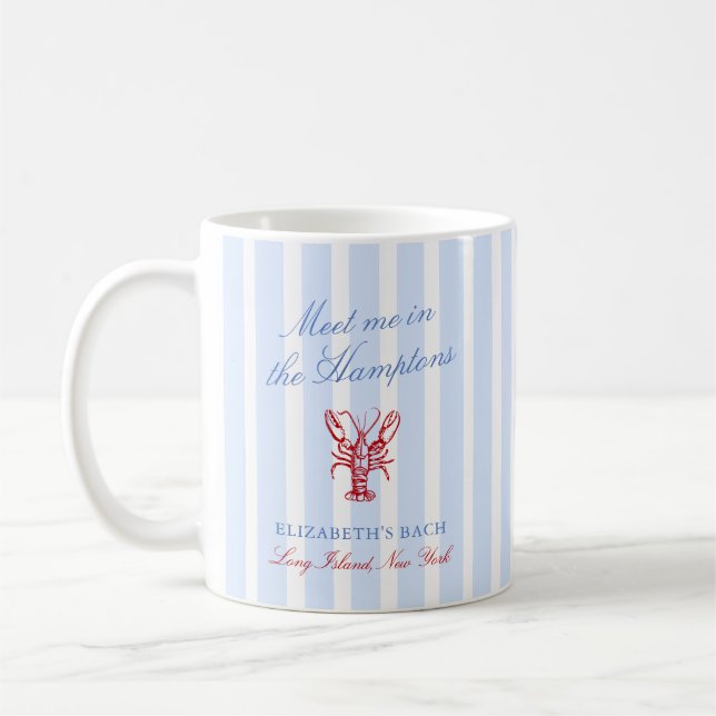 Treffe mich im Hamptons Junggesellinnenabschied Kaffeetasse (Links)