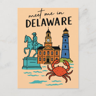 Treffe mich in Delaware Dover Küsten Geschichte Kr Postkarte
