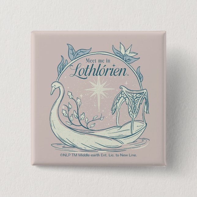 Treffe mich in LOTHLORIEN™ - Schwanenboot Button (Vorderseite)