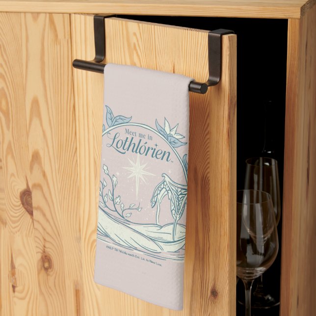 Treffe mich in LOTHLORIEN™ - Schwanenboot Geschirrtuch (Drittel gefaltet)