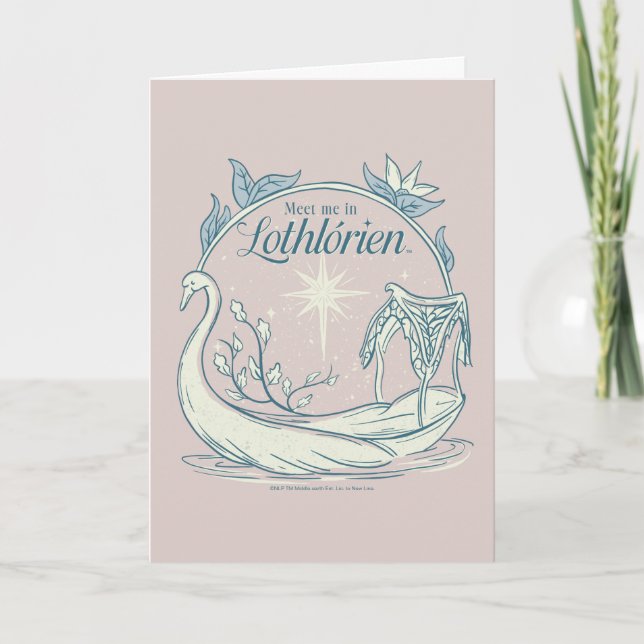 Treffe mich in LOTHLORIEN™ - Schwanenboot Karte (Vorderseite)