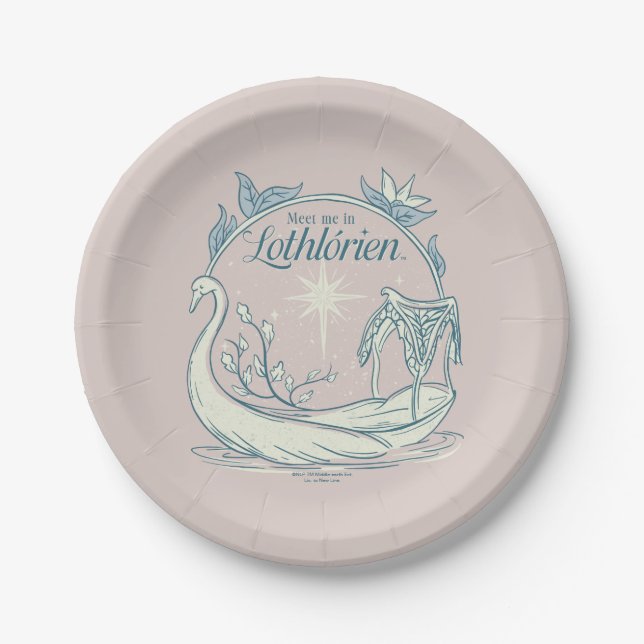Treffe mich in LOTHLORIEN™ - Schwanenboot Pappteller (Vorderseite)