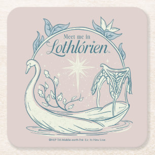 Treffe mich in LOTHLORIEN™ - Schwanenboot Rechteckiger Pappuntersetzer