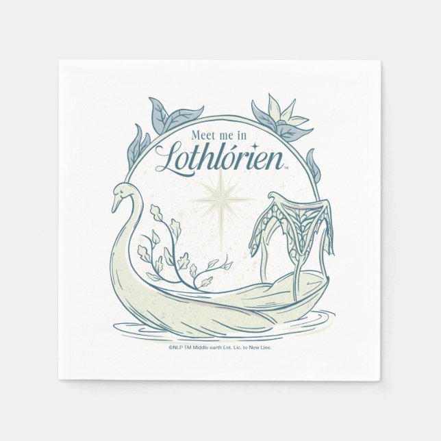 Treffe mich in LOTHLORIEN™ - Schwanenboot Serviette (Vorderseite)
