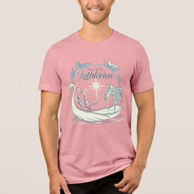 Treffe mich in LOTHLORIEN™ - Schwanenboot Tri-Blend Shirt (Vorderseite)