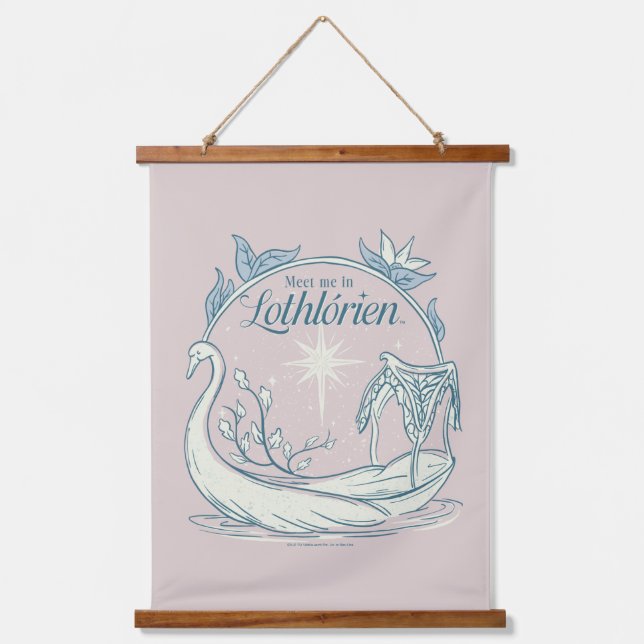 Treffe mich in LOTHLORIEN™ - Schwanenboot Wandteppich Mit Holzrahmen (Vorderseite)