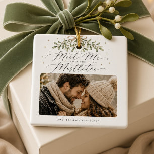 Treffe mich unter dem Mistelzweig Personalisiertes Keramikornament