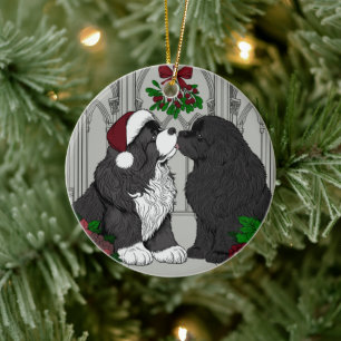 Treffe mich unter der Mistel Neufundland Keramik Ornament