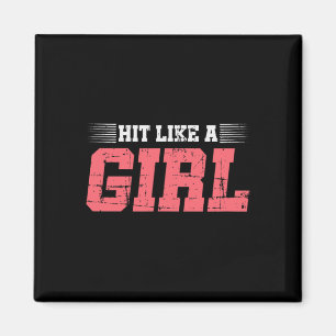 Treffe wie ein Mädchen Boxen Mädchen Geschenk Mma Magnet