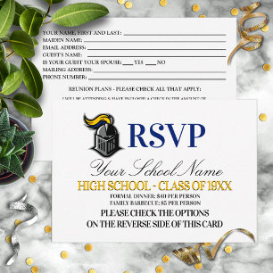 Treffen der Abiturientenklasse mit Schulmaskottche RSVP Karte