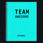 Treffen der Personalisierten Notes des Funny Team Notizbuch<br><div class="desc">Funny Team Personalisiert Notes Office Meeting Notebook enthält den Text "Team Phantastisch" mit Ihrem personalisierten Namen unten auf einem neonblauen Hintergrund. Personalisieren Sie diese,  indem Sie den Text in dem dafür vorgesehenen Textfeld bearbeiten. Entwickelt für Sie von ©Evco Studio www.zazzle.com/store/evcostudio</div>